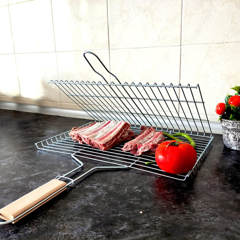 Hakan grill basket large cooking surface fits steaks and vegetables evenly