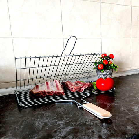 Hakan grill basket roomy for shrimp skewers with even heat