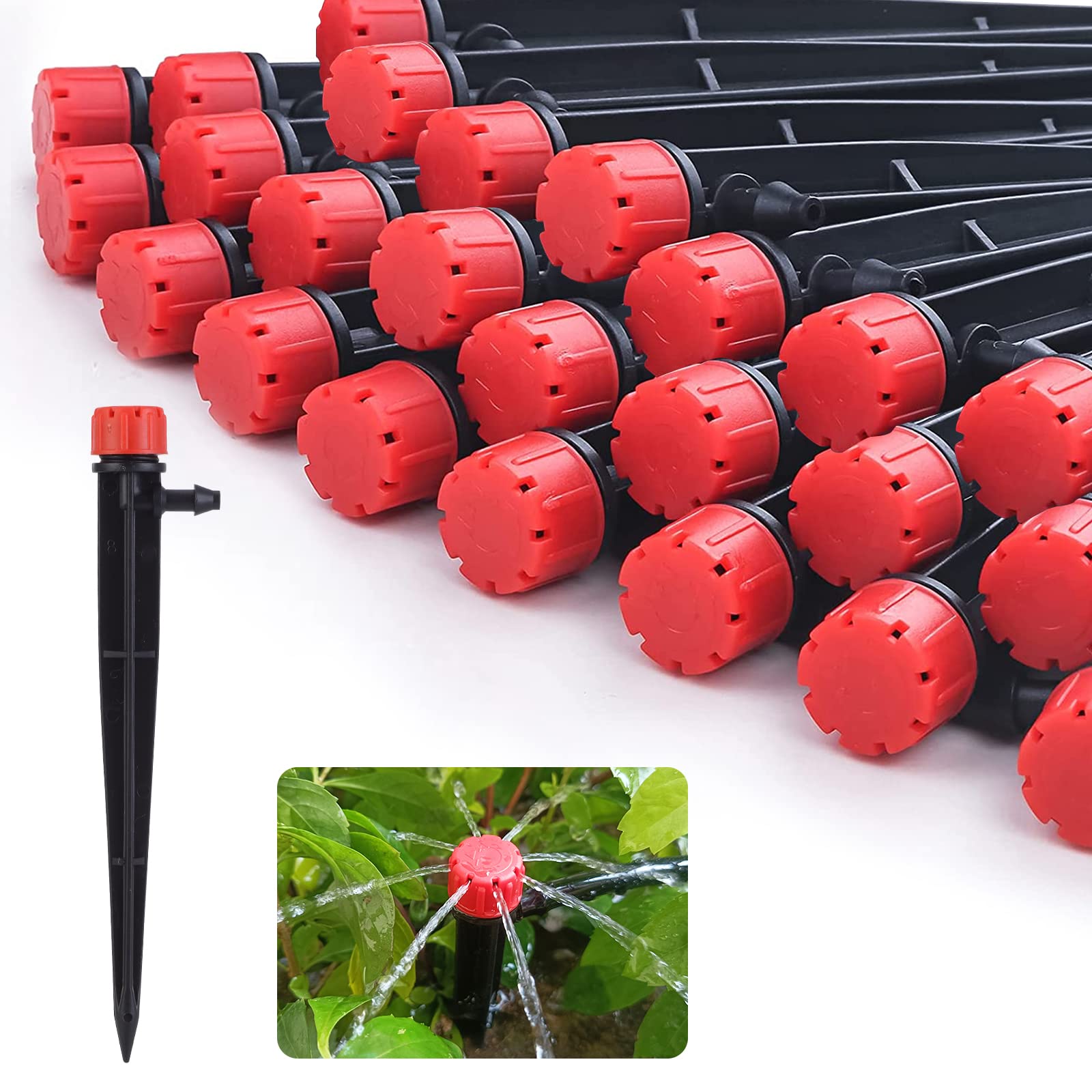 Hakioi drip emitter with 360-degree adjustable spray for precise irrigation