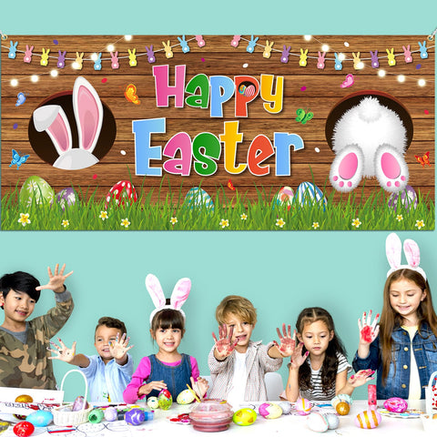HAKOTI Easter banner serves as a versatile photo backdrop.