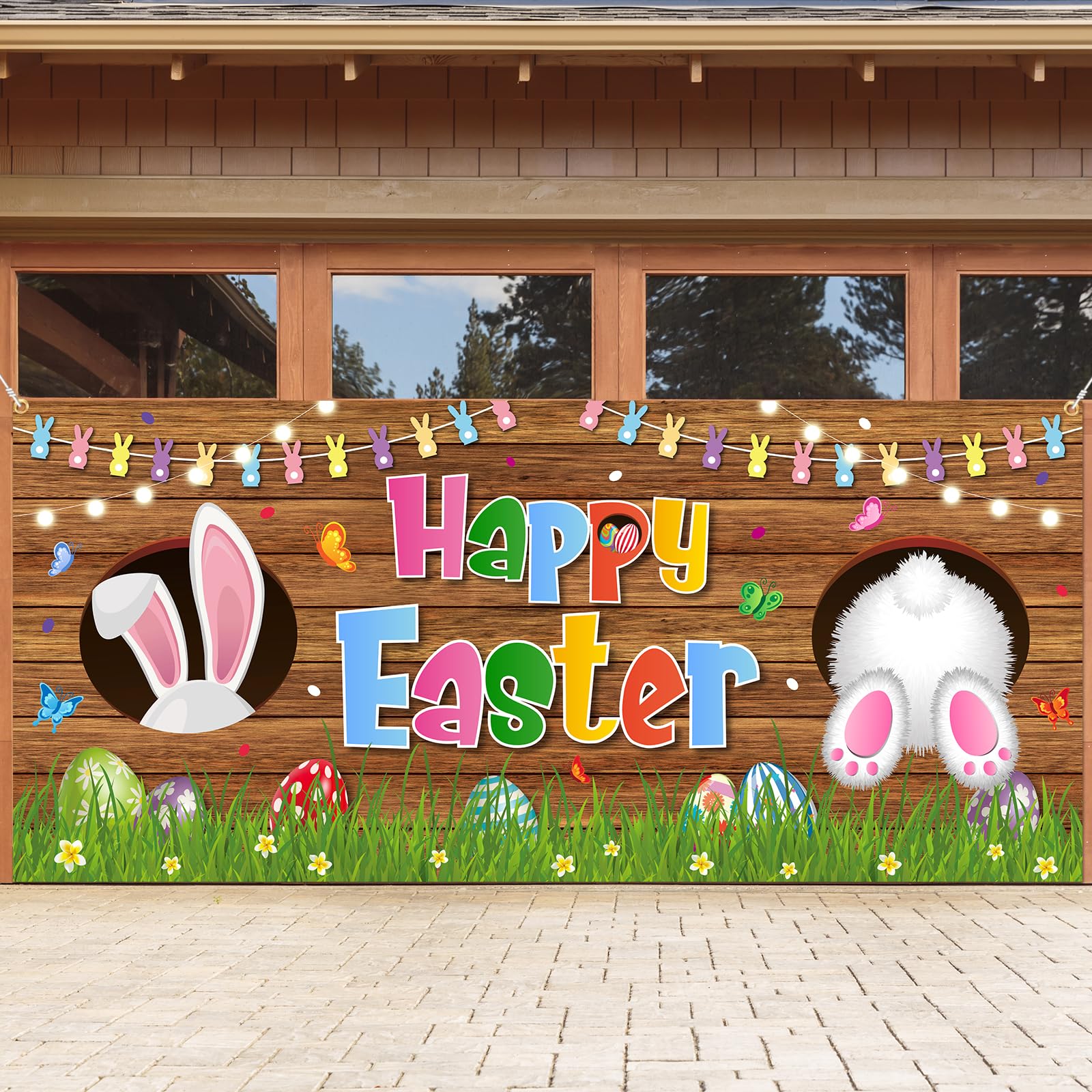 HAKOTI Easter banner for indoor or outdoor use during spring.