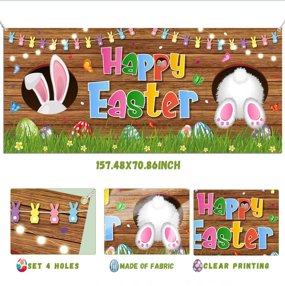 HAKOTI Easter banner for Hello Spring adds vibrant spring vibes at home.