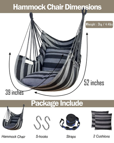 Halalona hammock chair indoor use with neutral colors blending decor.