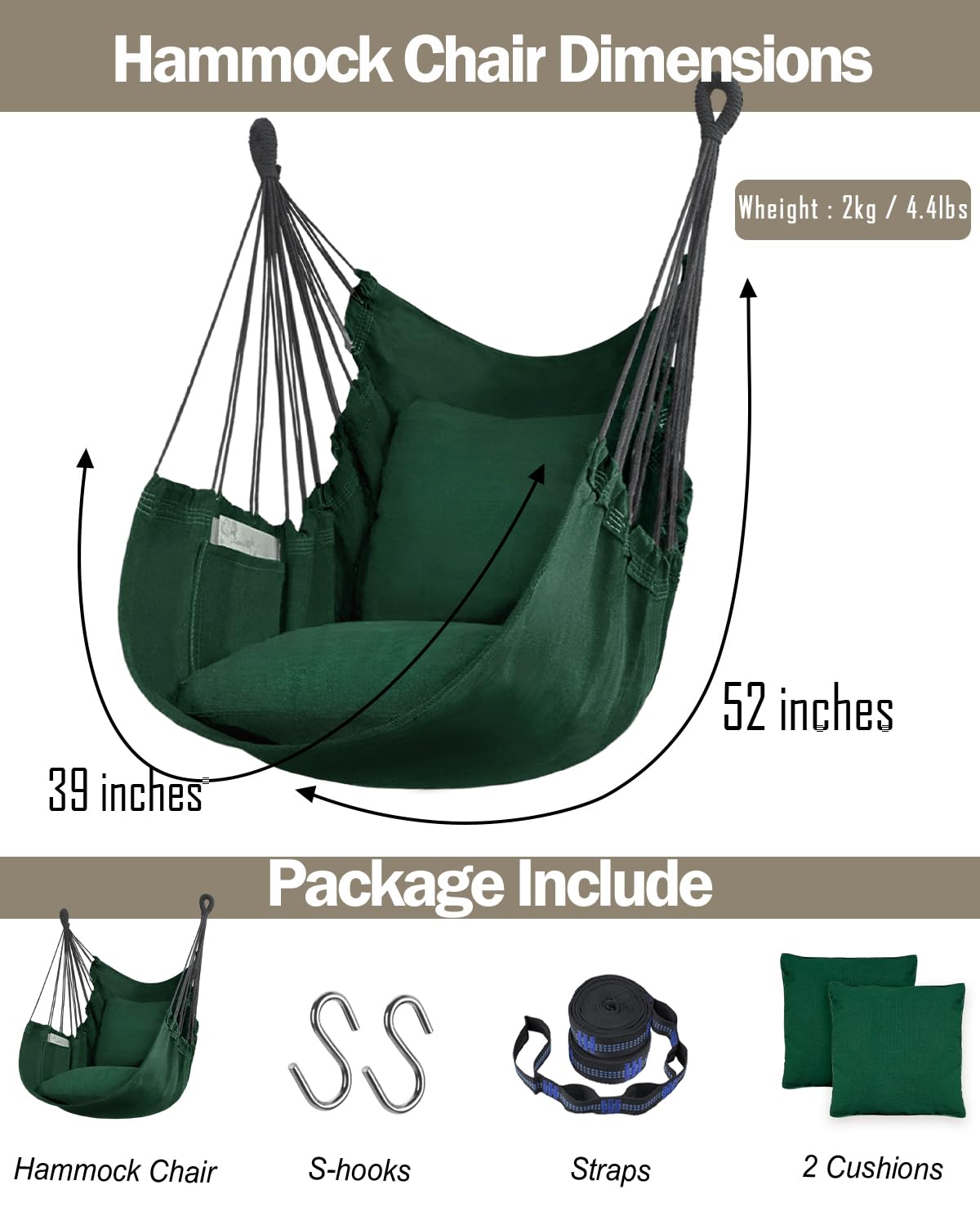 Halalona hammock chair 330 lb capacity supports adults and kids safely.