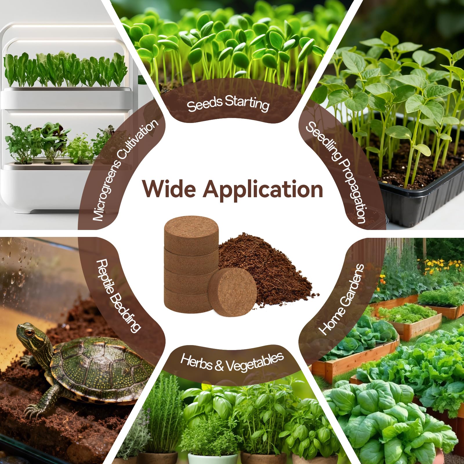 Each Halatool pack contains 100 compressed coco coir pellets