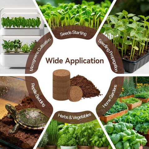 Each Halatool pack contains 100 compressed coco coir pellets