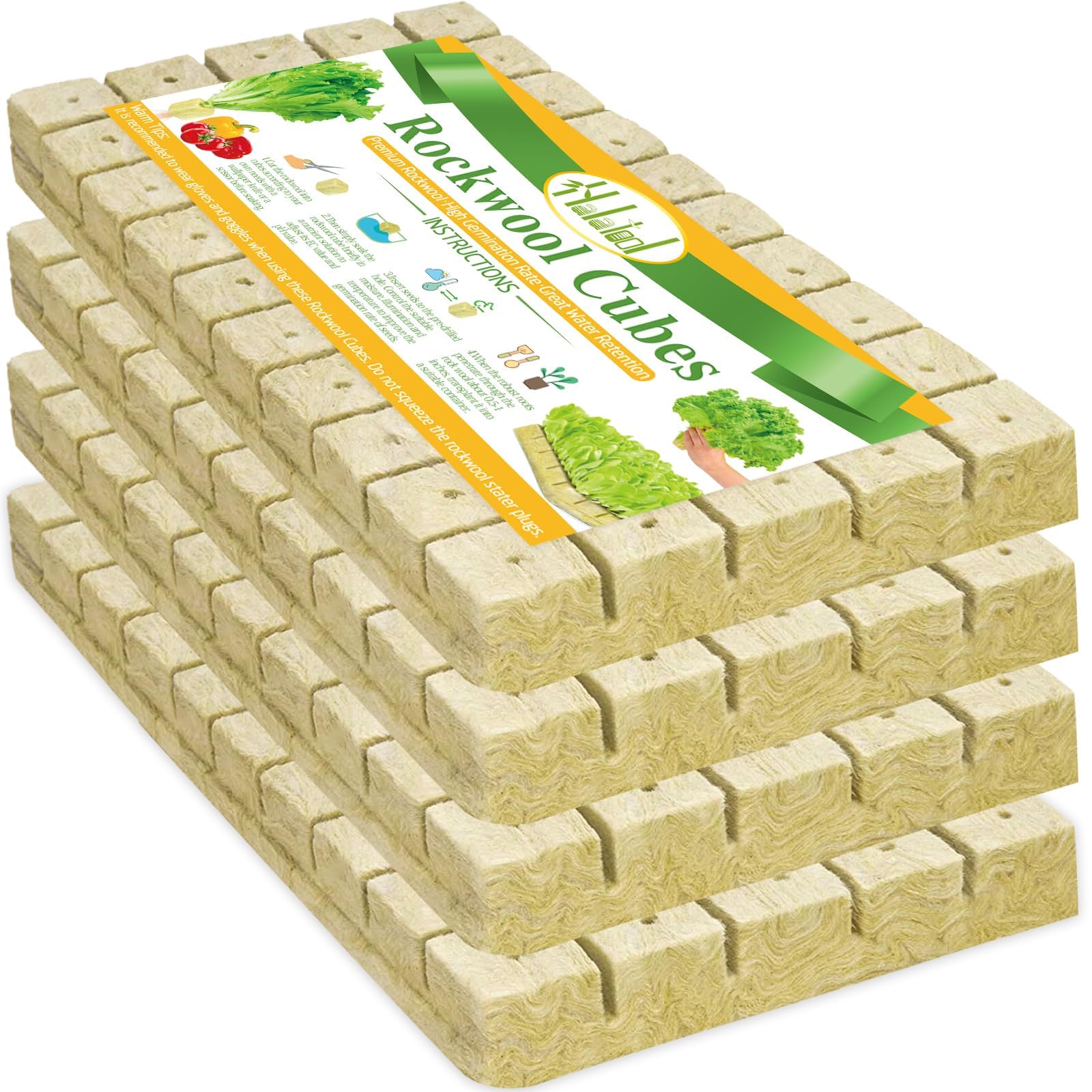 Halatool 1inch rockwool cubes support seed germination and robust root growth.