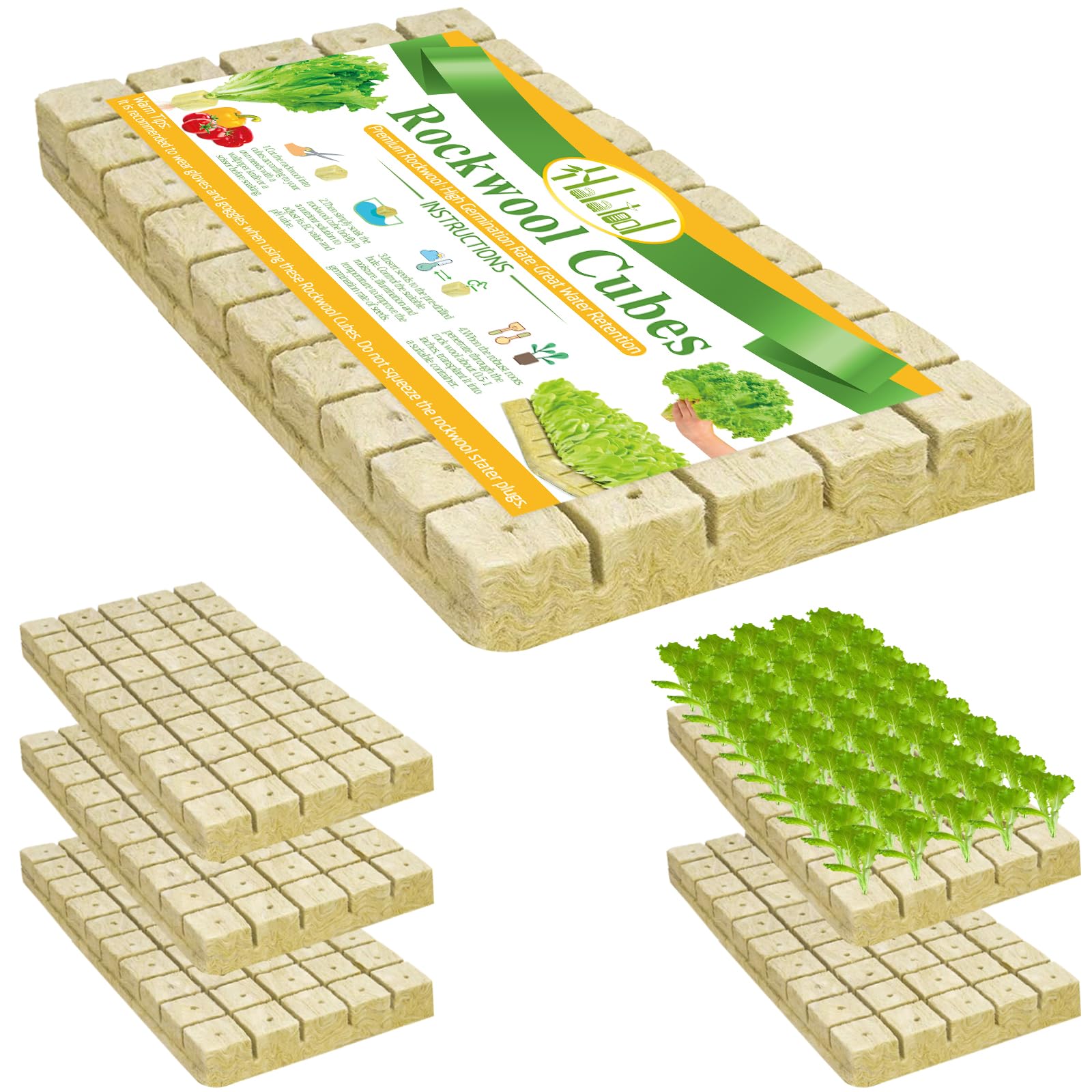 Halatool 1-inch rockwool cube for seed germination and root growth