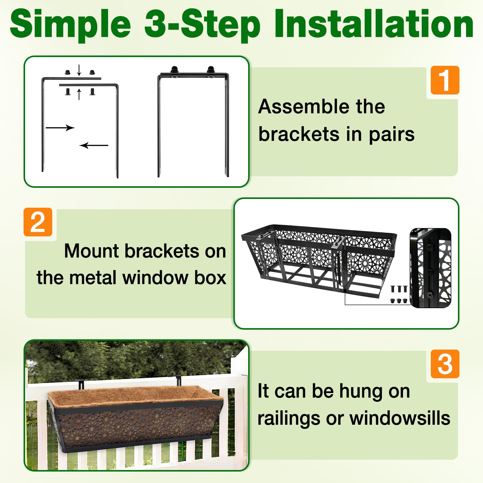 Halatool brackets support up to 22 lbs, ideal for most standard window boxes.