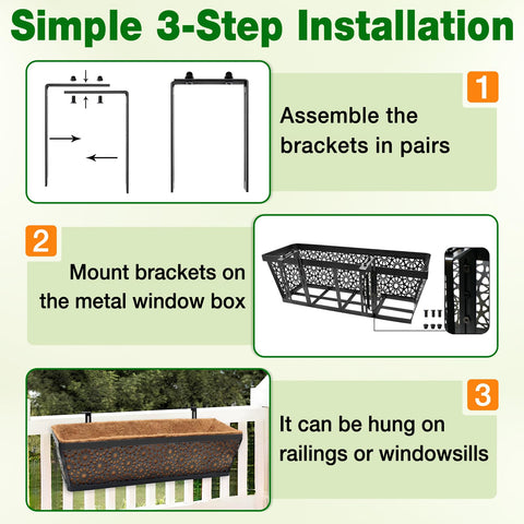 Halatool brackets support up to 22 lbs, ideal for most standard window boxes.