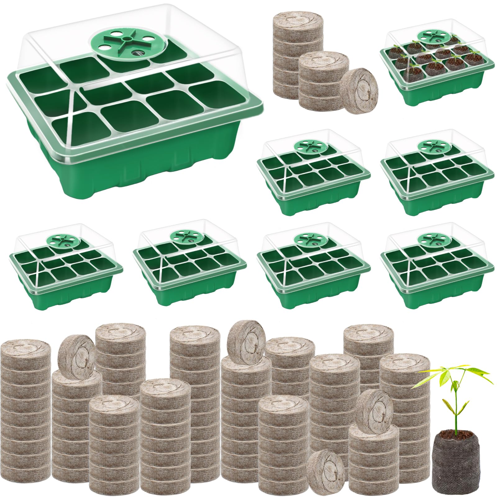 Halatool 8-pack seed starter tray for organized, efficient germination