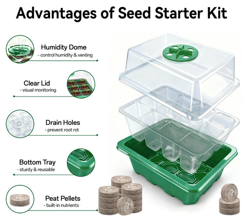 Halatool 96-cell green seed starter tray supports batch germination for vegetables and flowers