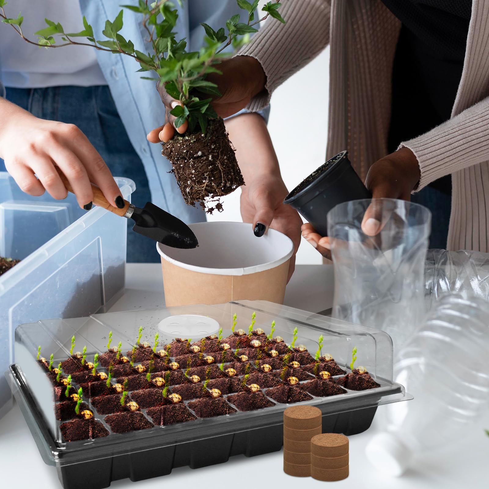 Halatool base tray catches excess water to protect floors.