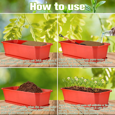Halatool coco coir brick used in pots and terrariums for sustainable planting.