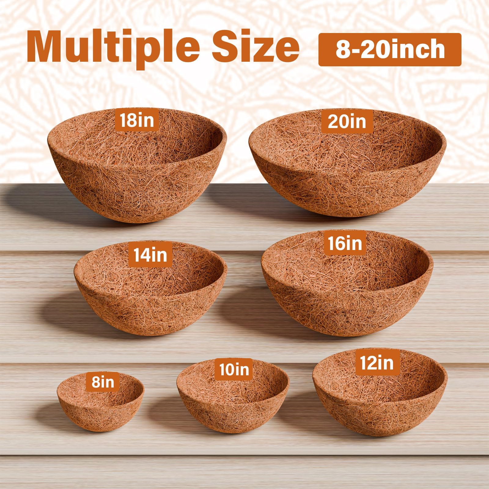 Halatool coco coir liner 16-inch diameter supports healthy moisture retention.