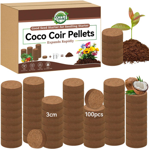 Halatool coco coir pellets ready to expand for seed starting