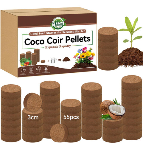 Halatool coco coir pellets packaging ready to expand for seed starting