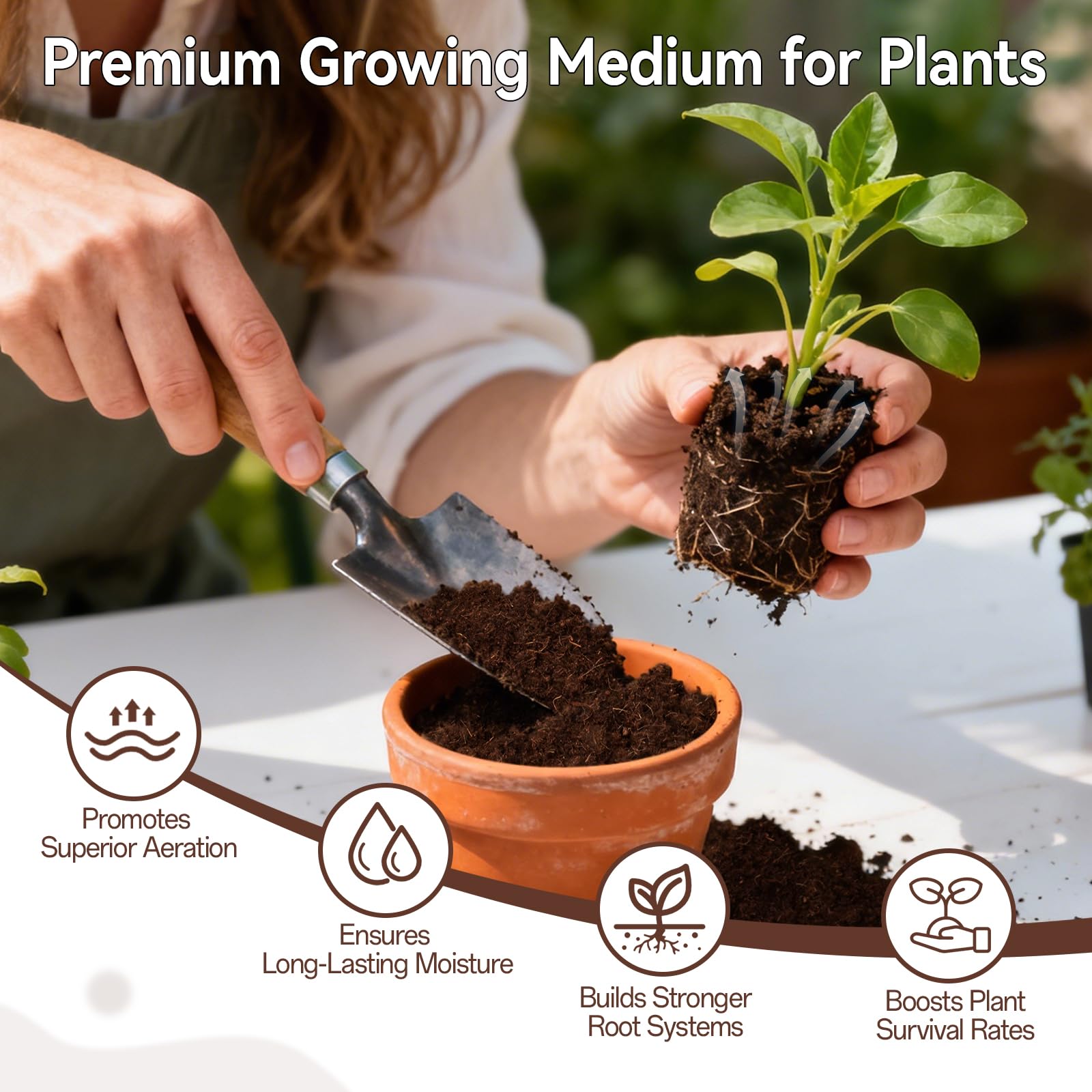 Halatool coco coir soil ideal for seed starting and propagation.