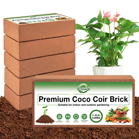 Halatool coco coir bricks raw coconut fiber for clean, soil-free planting.