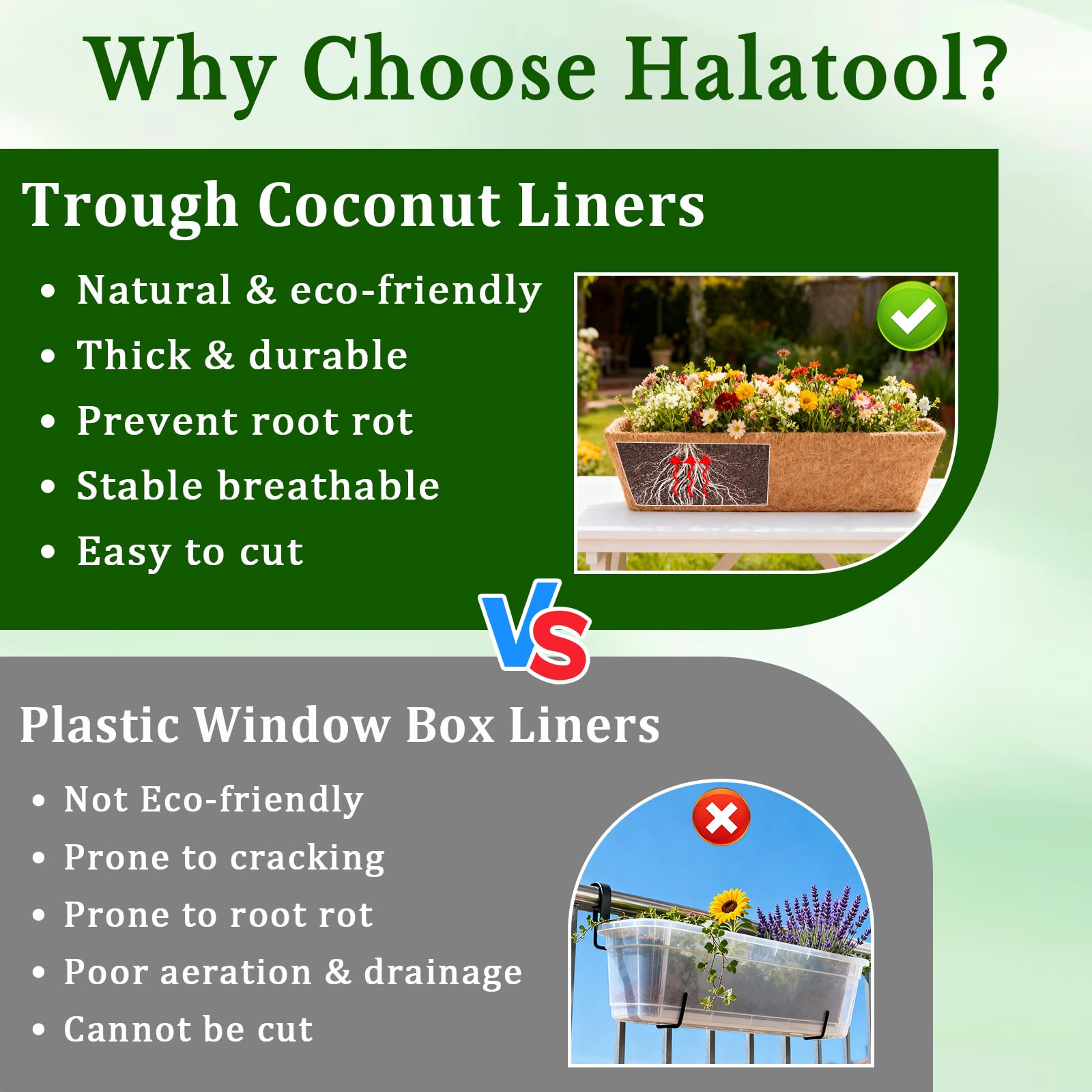 Halatool coir liner soak-and-fit for quick setup