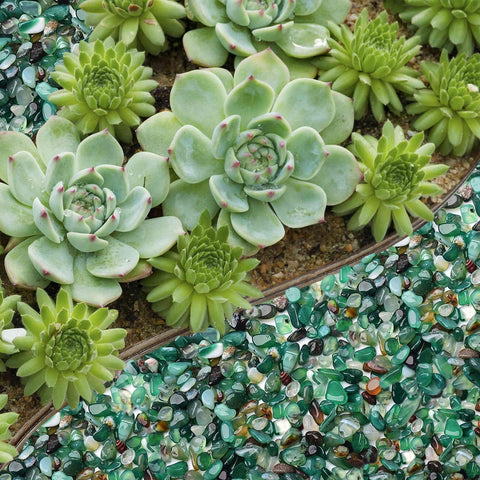 Halatool green agate stones for DIY decor in glass bottles and displays