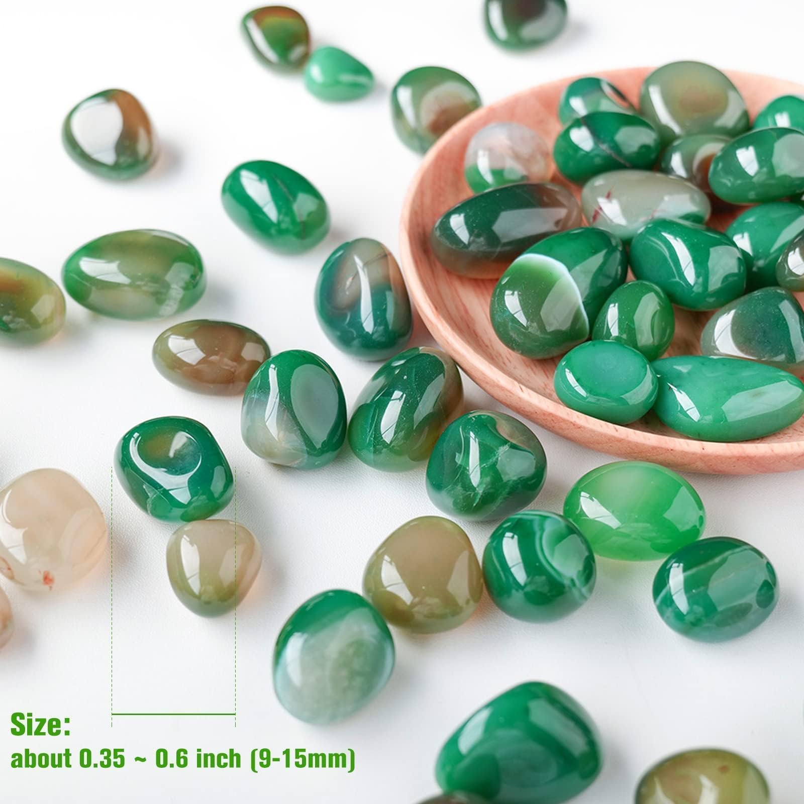 Halatool green agate stones as succulent rocks adding visual interest