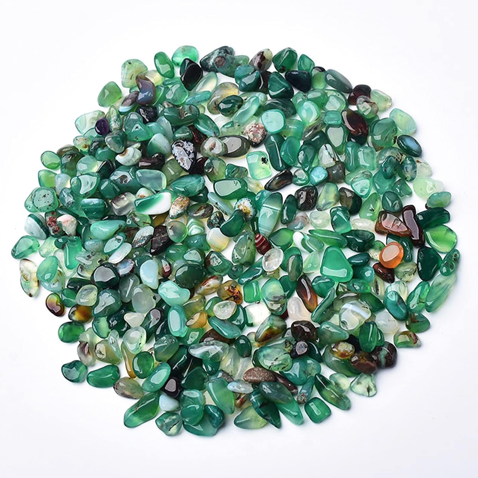 Halatool green agate stones used as terrarium decor with natural texture