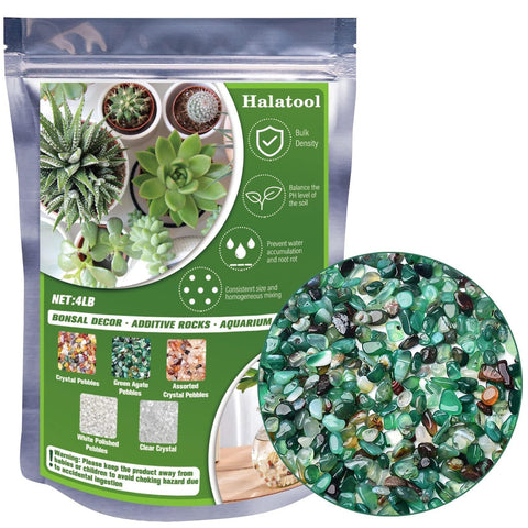 Close-up of Halatool green gravel 9-15mm showing natural texture