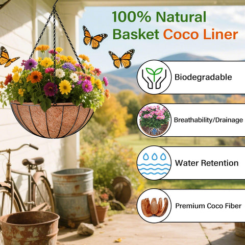 Halatool hanging basket liner natural material for vibrant indoor plants.
