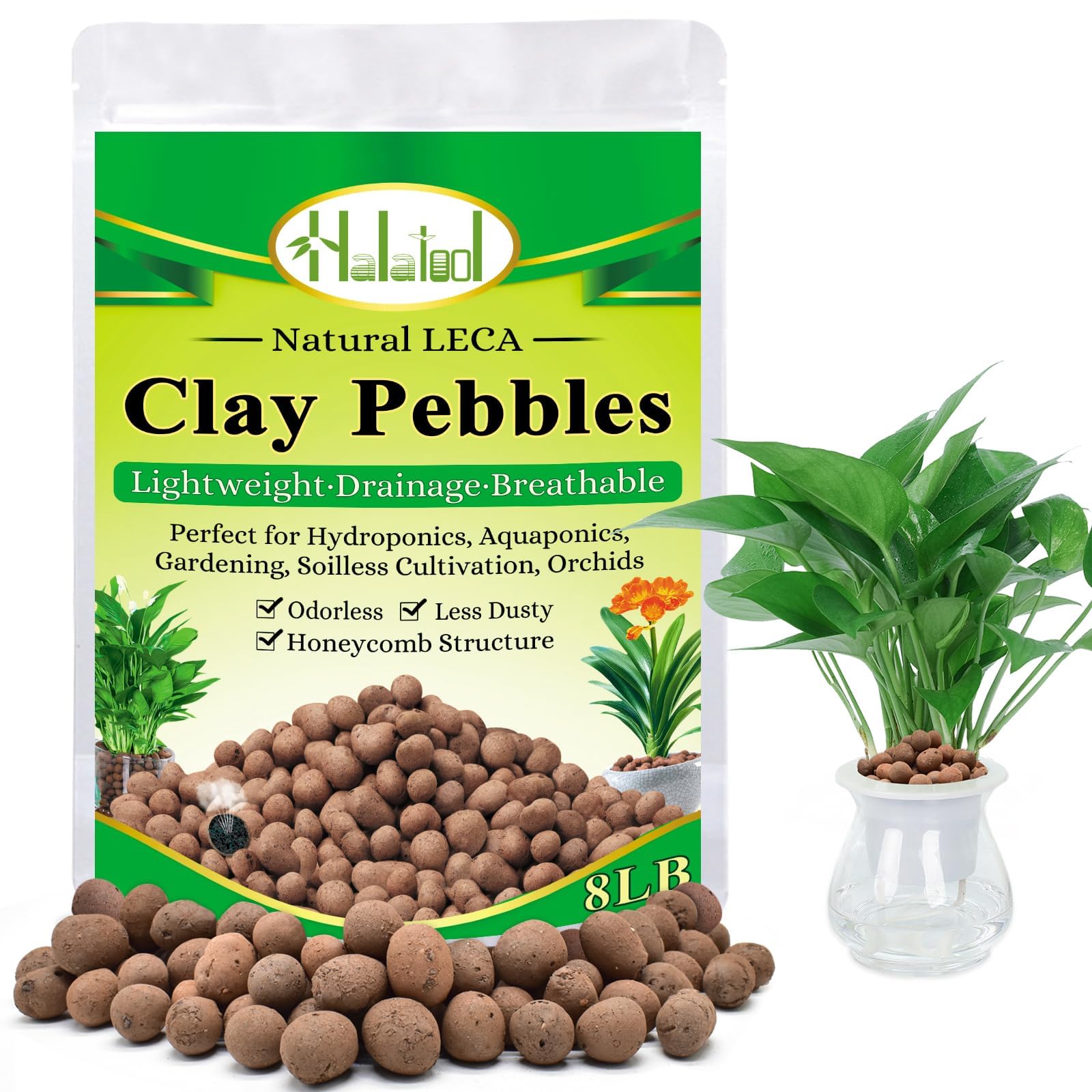 Halatool leca balls mixed sizes 4-16 mm for versatile root spaces and moisture control