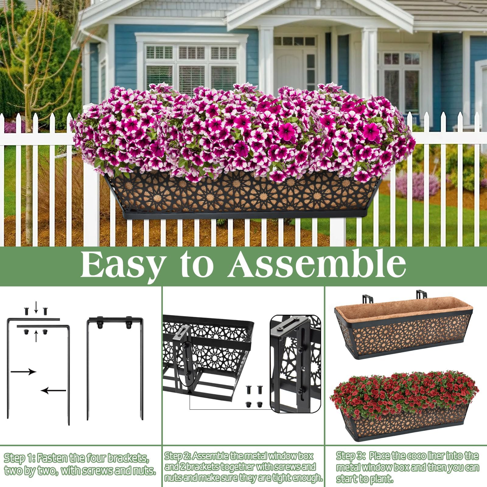 Halatool outdoor decor window box adds curb appeal to any porch.