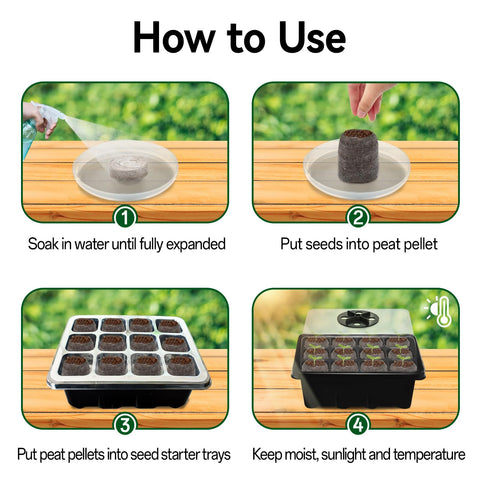 Halatool peat pellets 100-pack keeps seedlings moist for days.