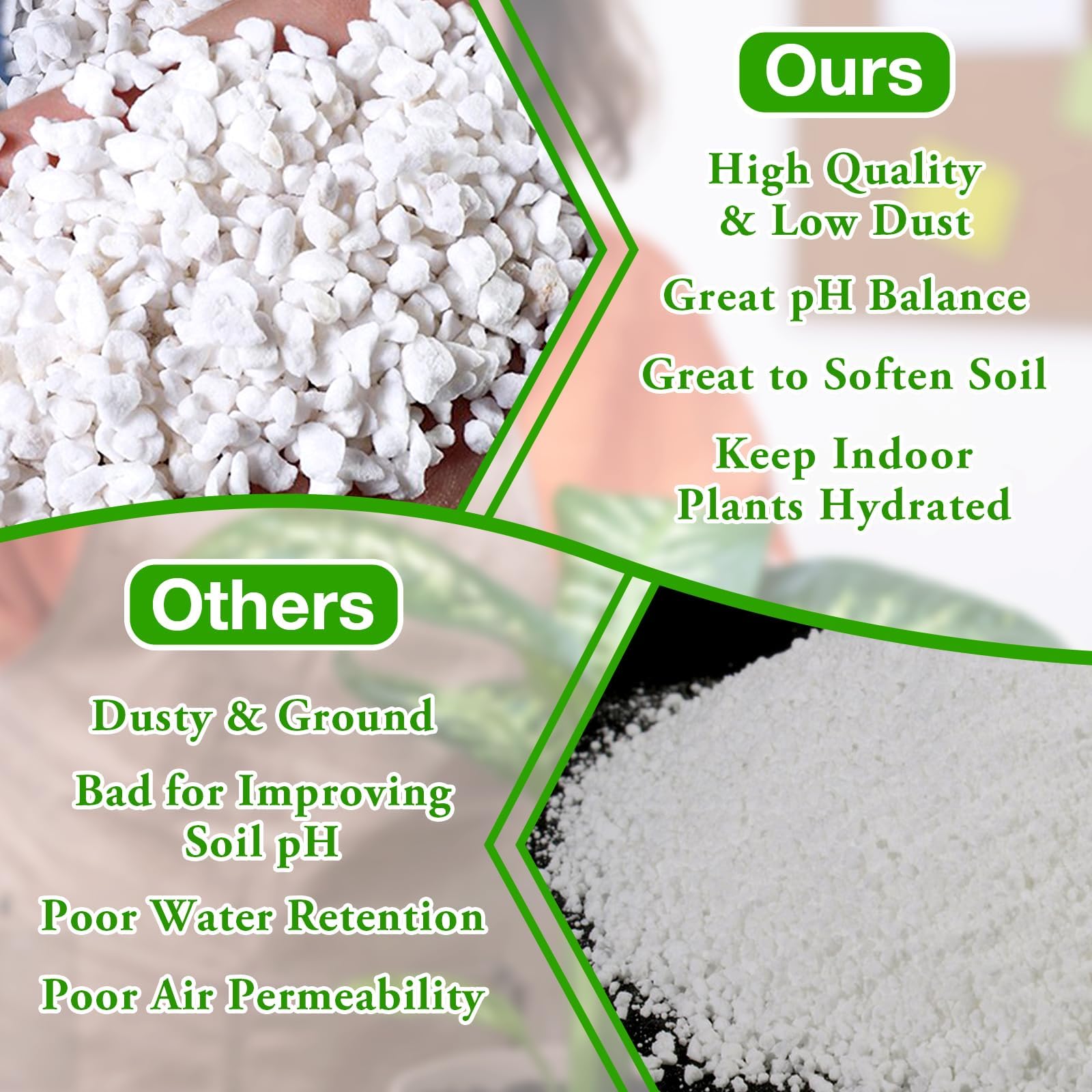 Halatool perlite stored in resealable bag stays dry and ready to use.
