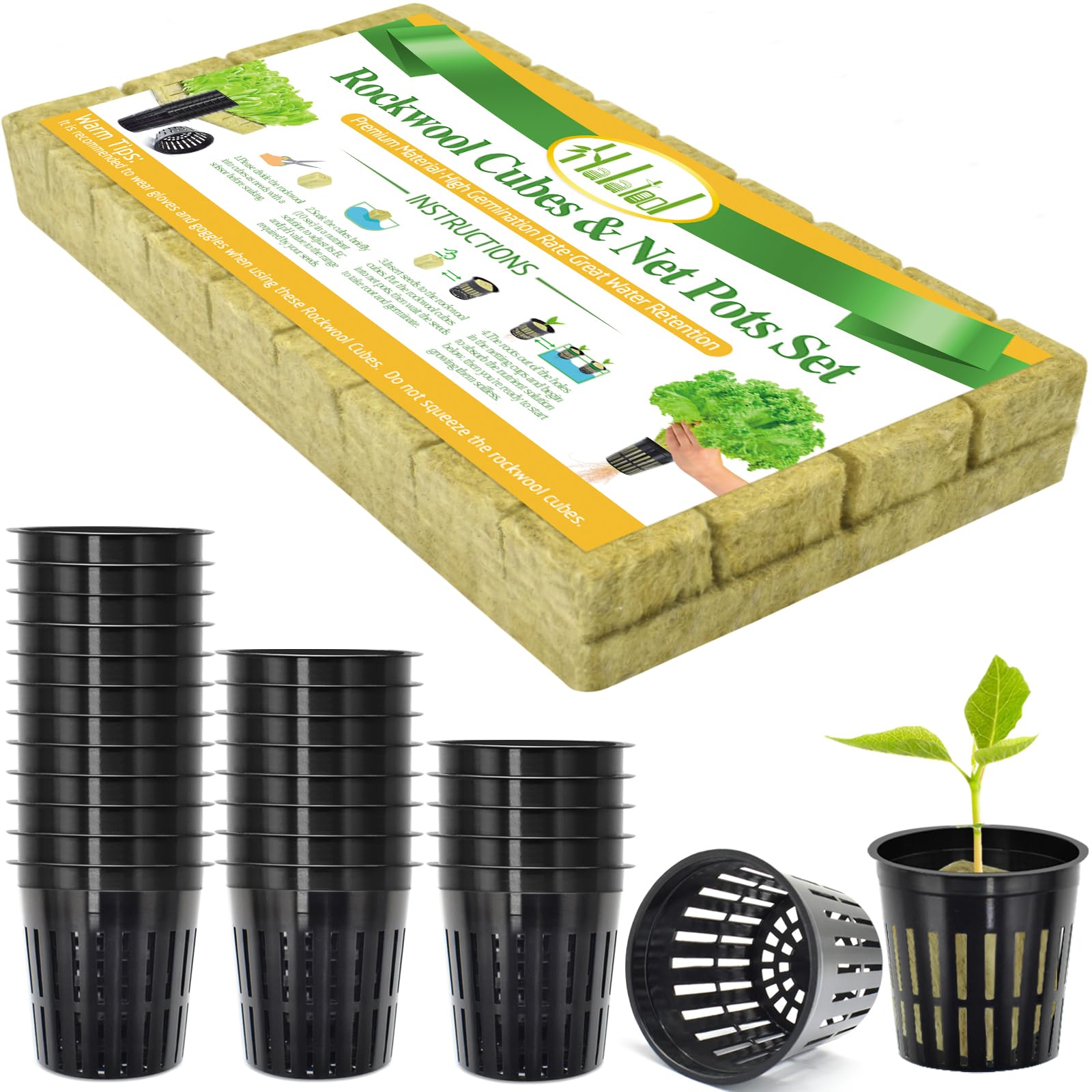 Halatool rockwool cubes 1-2 inch for moisture retention and seed starting