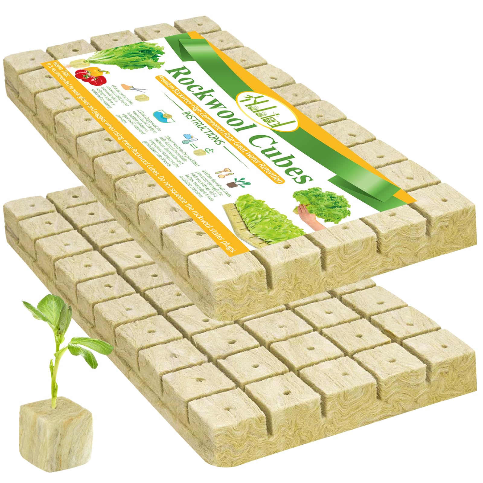 Halatool rockwool cubes 1-inch pack ready for hydroponic germination