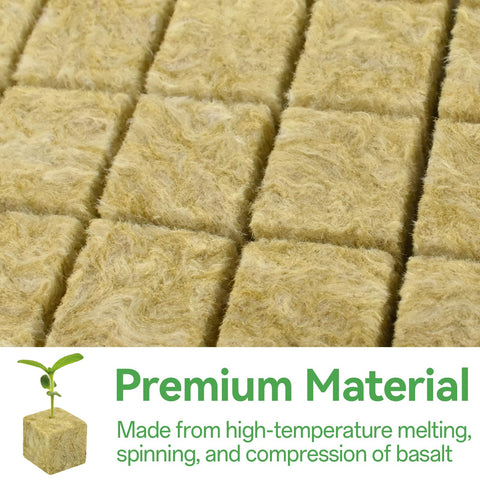 Halatool rockwool cubes soaking prep demonstrates easy pH balance for seedlings.