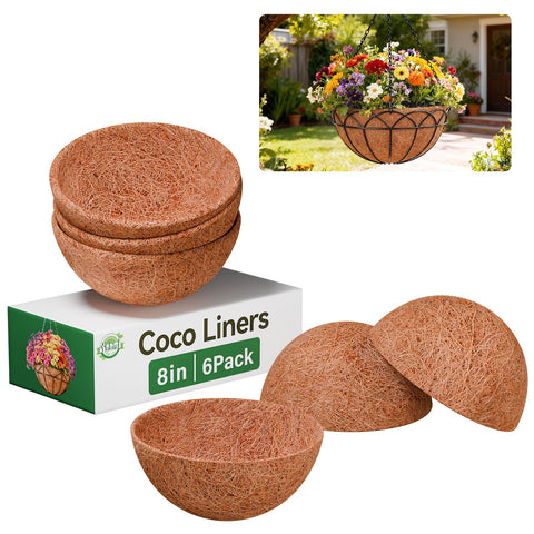 Halatool round coco liner in a basket showing breathable coco fiber for healthy roots