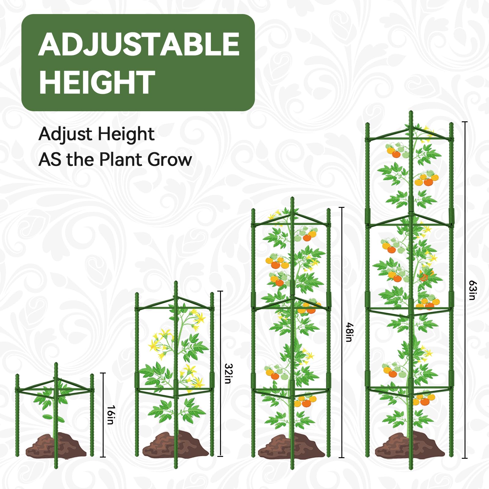 Halatool rust-resistant steel stakes built to endure windy days in beds and containers.