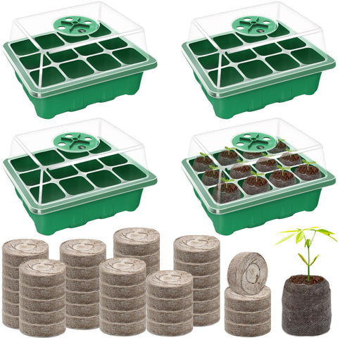 Halatool seed starter tray 4-pack in sturdy plastic for organized sowing