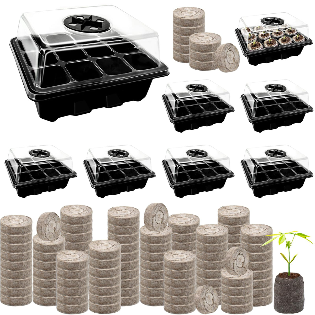 Halatool seed starter tray 8-pack base trays for organized indoor germination.