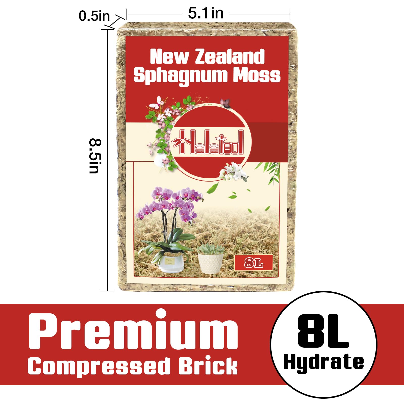 Halatool sphagnum moss expands to 8L after soaking