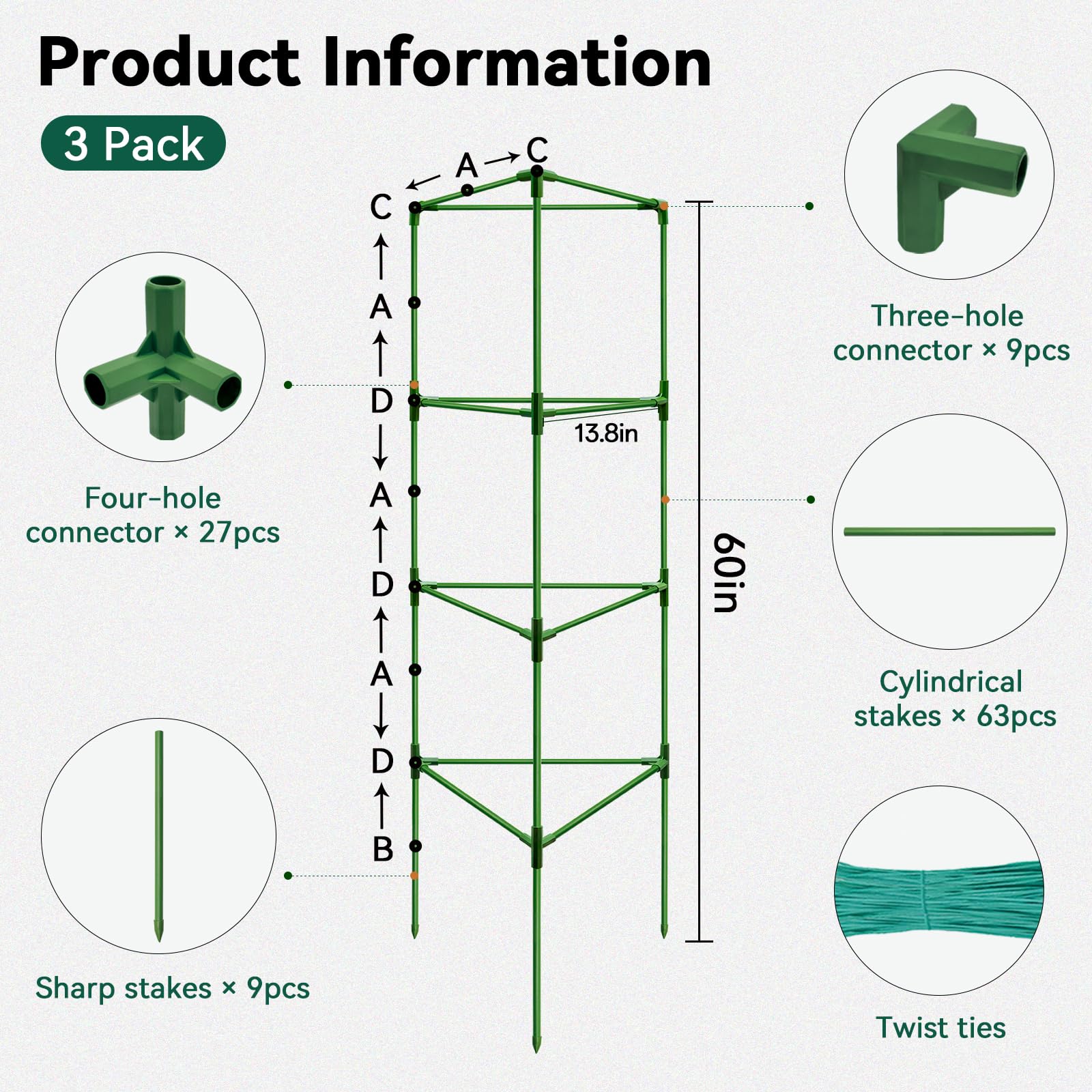 Halatool tomato cage features adjustable height to grow with plants