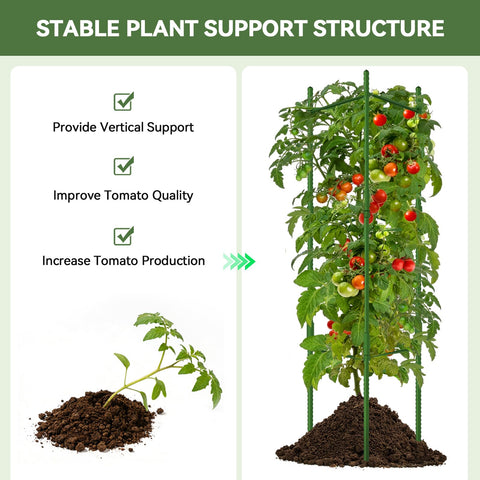 Halatool tomato cage assembly setup showing interlocking pieces for stable support.