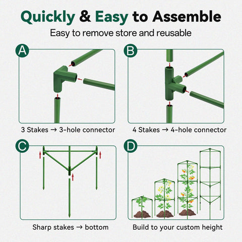 Halatool tomato cage foldable design for easy storage and space saving