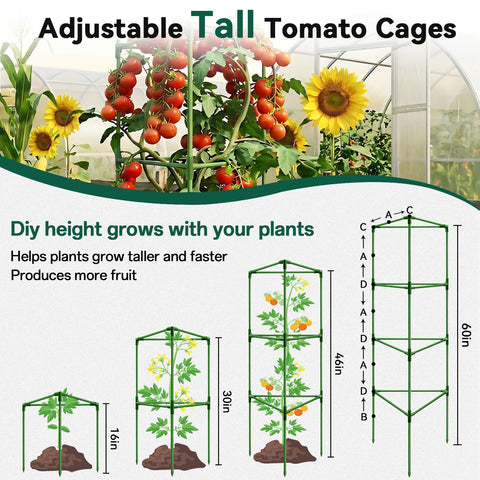 Halatool tomato cage with upgraded connector snaps for stable support