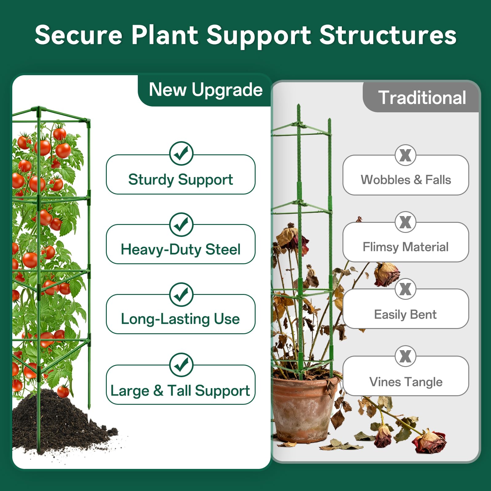 Halatool tomato cage is versatile for tomatoes, cucumbers, beans and more