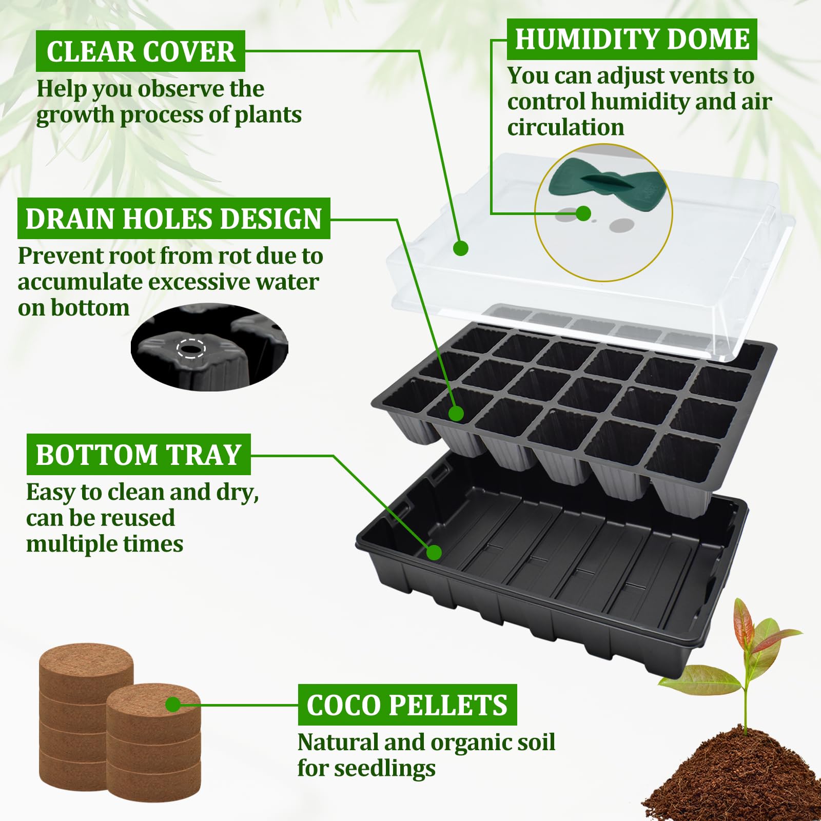 Halatool transparent lid lets in light while you observe seedling growth