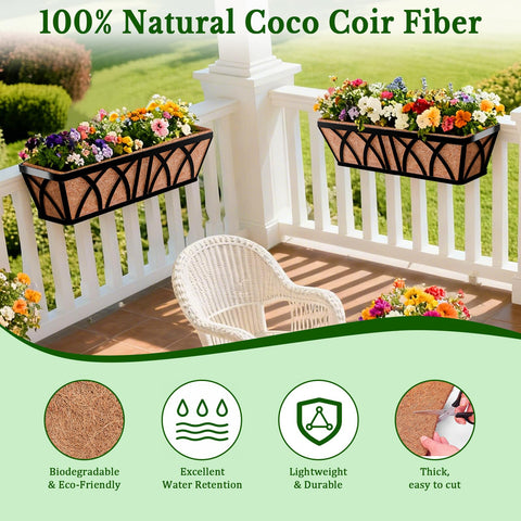 Halatool two-pack coco liners ready for immediate installation in 24-inch planters.