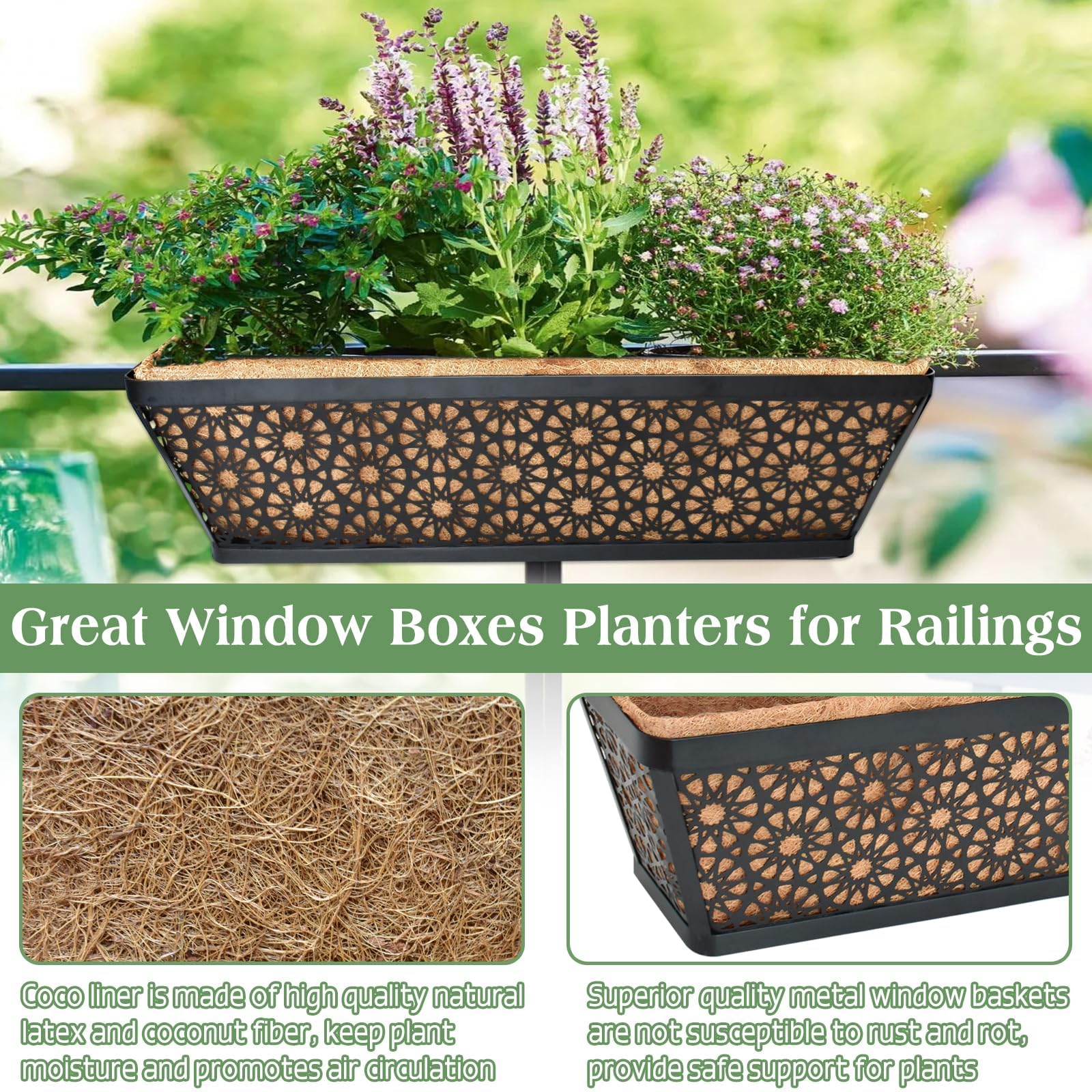 Halatool window box planter drainage design supports healthy roots.