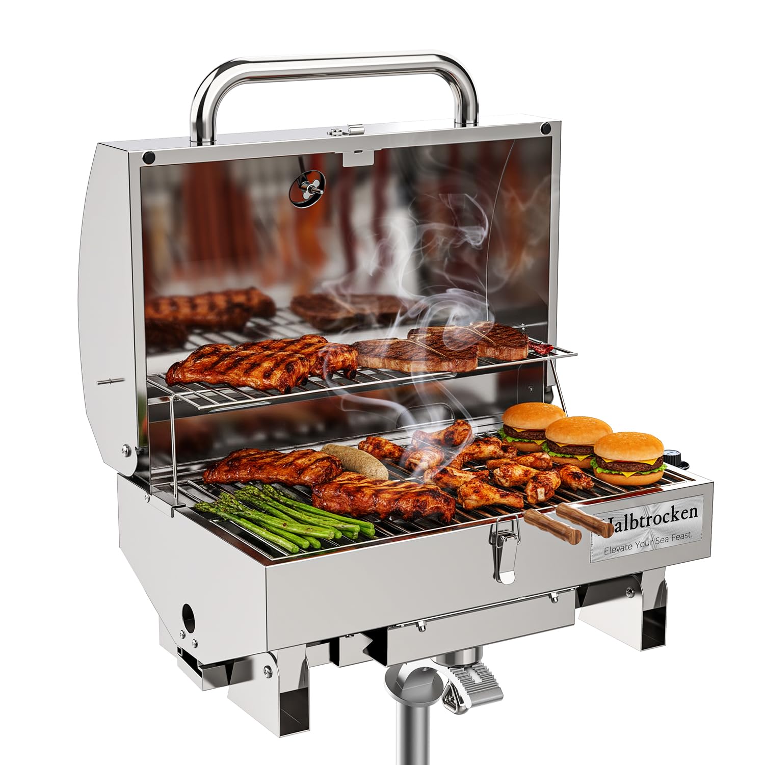 Halbtrocken Cabo Grill Pro marine stainless steel construction for durable boating grilling